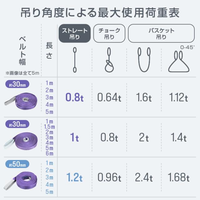 【10本セット】スリングベルト 5m 幅75mm 使用荷重2400kg 吊りベルト ベルトスリング ナイロンスリング ナイロンスリングベルト 繊維ベルト 荷吊りベルト 吊上げ ロープ 牽引 クレーンロープ クレーンベルト 運搬_5