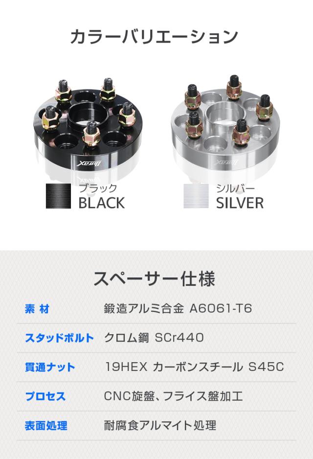 ワイドトレッドスペーサー20mmPCD114.3 5H P1.5 ハブ一体型 ホイール