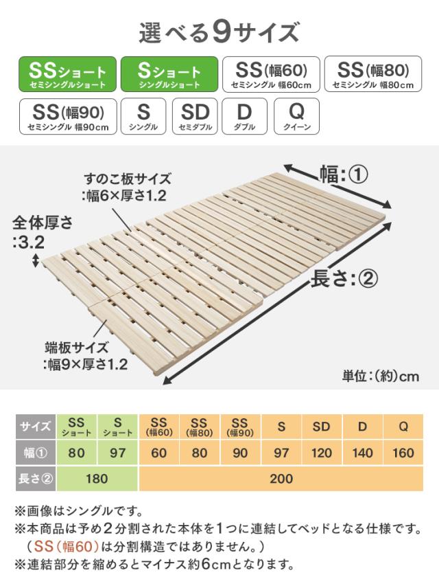 すのこマット クイーン 三つ折り 折りたたみ 160×200cm すのこ ベッド 湿気 カビ 除湿 対策 コンパクト ベッドフレーム 桐 2分割 シングルベッド 布団干し 寝具 来客用 スノコ 布団 折り畳み 湿気対策 折りたたみ Q WEIMALL 送料無料_18