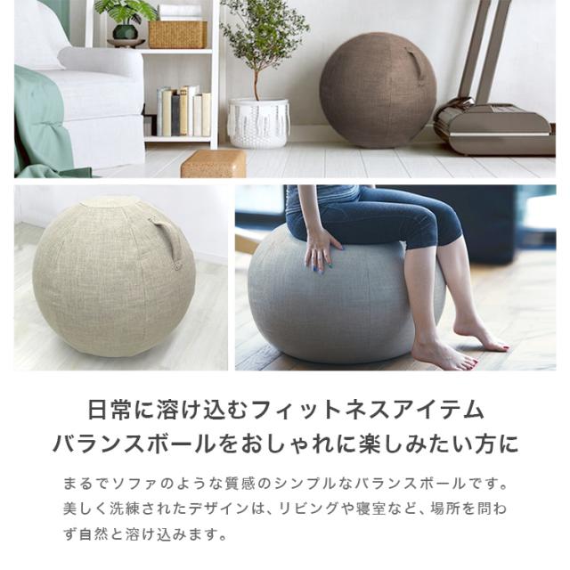 バランスボール チェア 65cm カバー付き ファブリックカバー アンチ