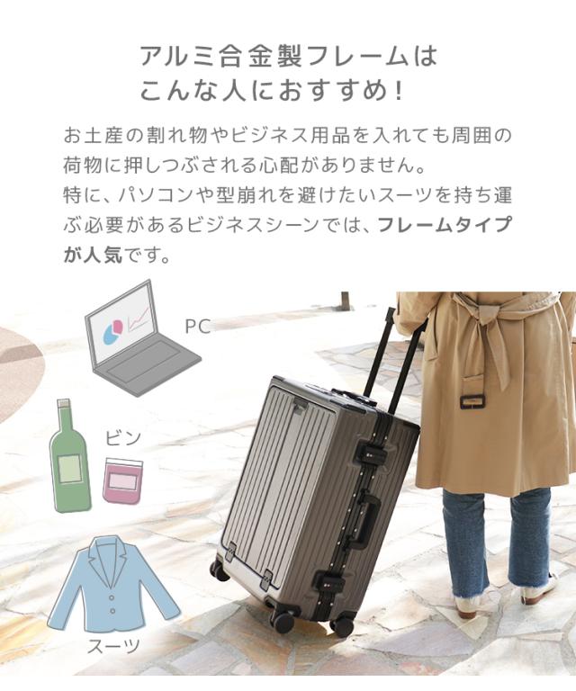 上位モデル!アルミフレーム】 スーツケース 多機能 フロントオープン