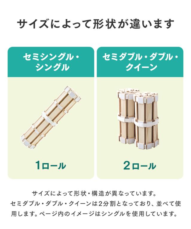 すのこベッド クイーン ロール式 すのこマット 極厚2.5cm 折りたたみ すのこ ベッド 湿気 カビ 除湿 対策 ロールタイプ コンパクト ベッドフレーム 桐 シングルベッド 布団干し 巻く ロール 寝具 来客用 布団 折り畳み 湿気対策 除湿マット 折りたたみ Q 送料無料_3