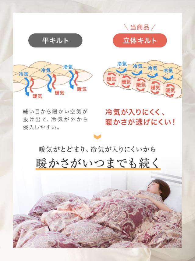 羽毛布団 クイーン 日本製 掛け布団 ホワイトダックダウン93% エクセルゴールドラベル 認定商品 30マス立体キルト GFマーク 暖かい 冬 布団 抗菌 防臭 防ダニ 羽毛 370dp以上 羽毛ふとん 国産 冬用 寝具 送料無料_11