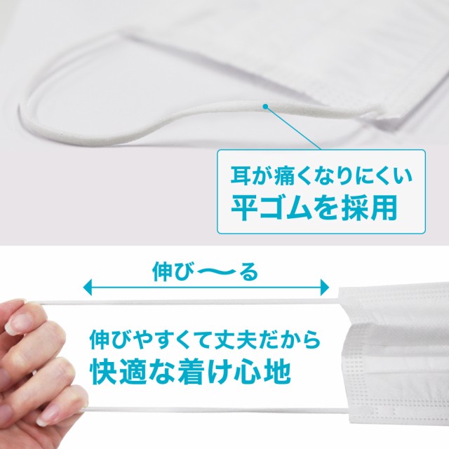 【ケース売り1箱あたり】マスク 不織布 使い捨て 不織布マスク カラー 50枚×40箱 送料無料 ふつうサイズ 立体3層不織布 高密度フィルター ほこり 風邪 咳 ウィルス 飛沫 平ゴム 耳が痛くならない 防護マスク 送料無料_4