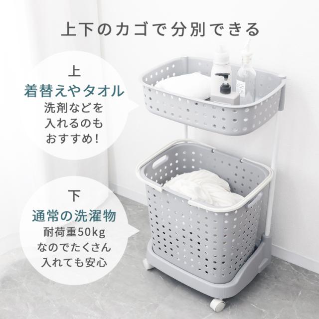 ランドリーラック バスケット カゴ ゴミ箱上 洗濯かご2個付き Amazon｜ランドリーラック バスケット カゴ 洗濯かご2個付き