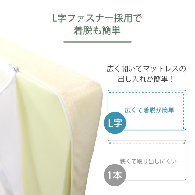 ボックスシーツ マットレスカバー シングル S 195×97cm 厚さ10cm L字