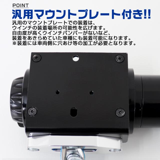 電動ウインチ 12v 4000LBS 1814kg 電動ホイスト 電動 ウインチ ロープ 