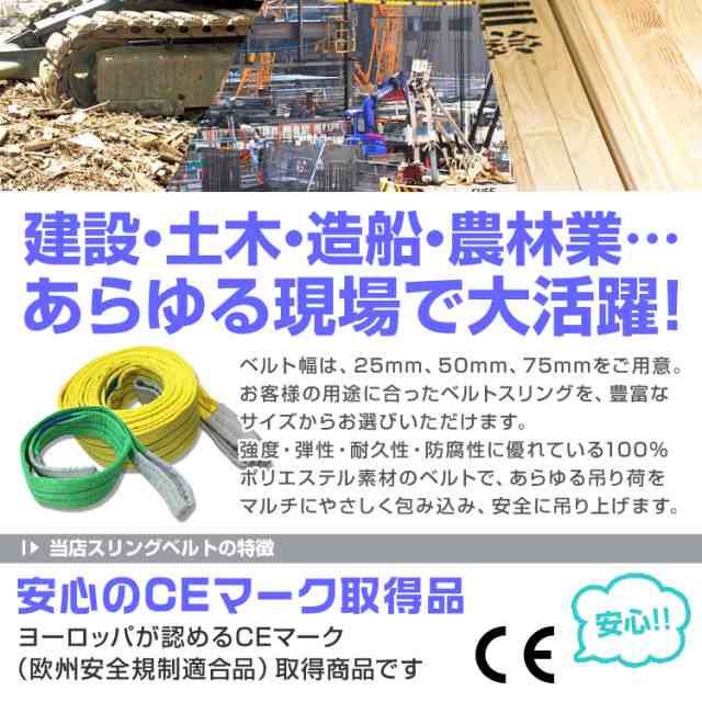 最大の割引 お得な30本セット ベルトスリング 幅50mm 長さ1.5m 使用荷重1600kg スリングベルト 吊上げ 移動 運搬 物流に最適  fucoa.cl