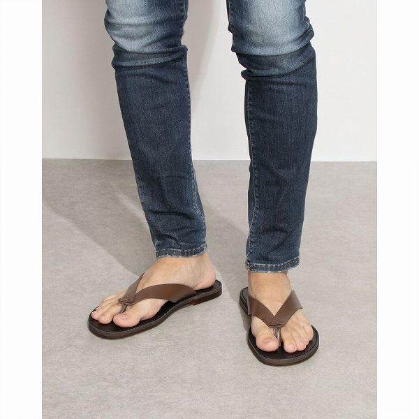 サンダル メンズ レザー トング 日本製 徳島 本革 おしゃれ コンビ 国産 皮 本革2トーンカラー (全10色)の通販は
