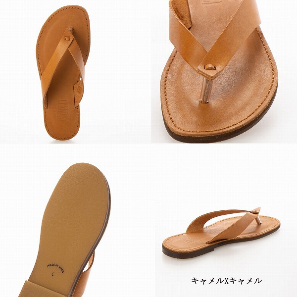 サンダル メンズ レザー トング 日本製 徳島 本革 おしゃれ コンビ 国産 皮 本革2トーンカラー (全10色)の通販は