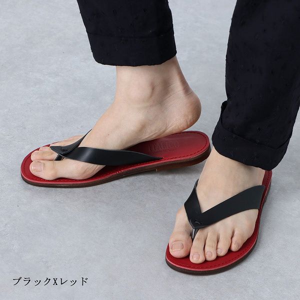 サンダル メンズ レザー トング 日本製 徳島 本革 おしゃれ コンビ 国産 皮 本革2トーンカラー (全10色)の通販は