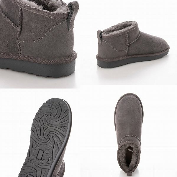 羊毛100％ ムートンブーツ ショート丈 ムートンシューズ シープスキン ボア あったか (3色)の通販は