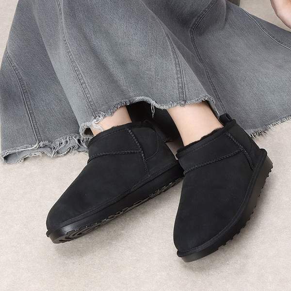 羊毛100％ ムートンブーツ ショート丈 ムートンシューズ シープスキン ボア あったか (3色)の通販は