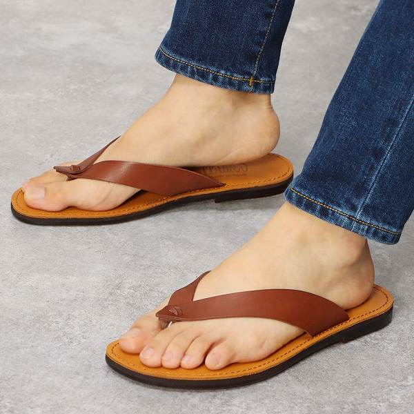 サンダル メンズ レザー トング 日本製 徳島 本革 おしゃれ コンビ 国産 皮 本革2トーンカラー (全10色)の通販は