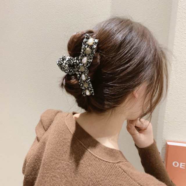 スクエア ヘアクリップ‪‪ レオパード柄 韓国 可愛い ヘアアクセサリー‬‬