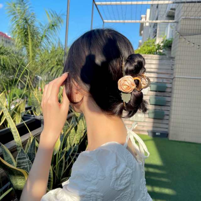 バンスクリップ バナナクリップ ヘアアクセサリー 韓国 大きめ 薔薇 ローズ ゴールド ハーフ ヘアクリップ ヘアピン レディース 女性  髪の通販はau PAY マーケット セレクトショップオンリーユー au PAY マーケット－通販サイト