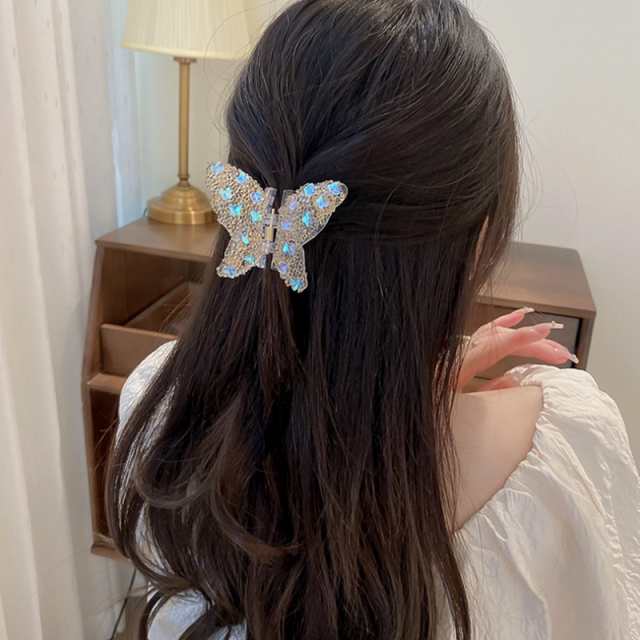 バンスクリップ ヘアアクセサリー 韓国 大きめ 蝶々 バタフライ