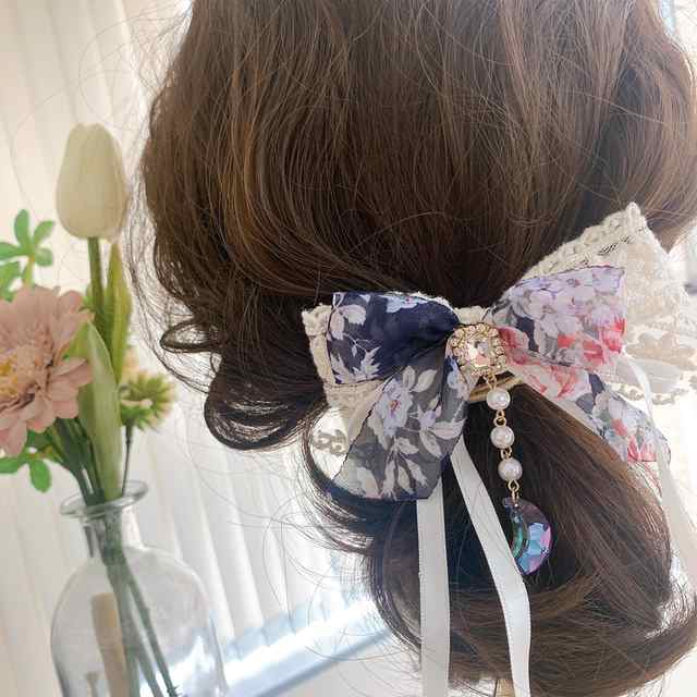 ヘアアクセサリー ヘアゴム ポニーフック シンプル キラキラ リボン 花