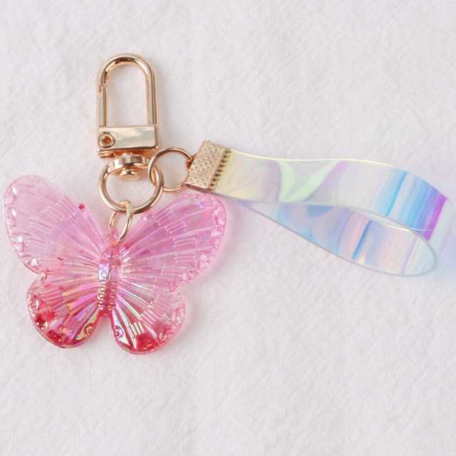 蝶々(パープル ピンク)☆キーホルダー - 小物