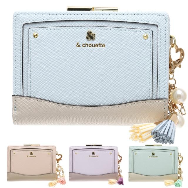 アンドシュエット chouette 金具 がま口 口金 折財布 財布 二つ折り 2つ折り ゴールド ロゴ レディース 大人 女子 おしゃれ かわいい サマンサ ギフトラッピング
