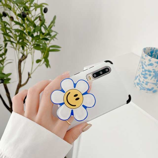 スマホリング 韓国 スマホグリップ おしゃれ グリップトック スマイル フラワー 花 かわいい お揃い スマホスタンド GRIPTOK かわいい  落の通販はau PAY マーケット - セレクトショップオンリーユー