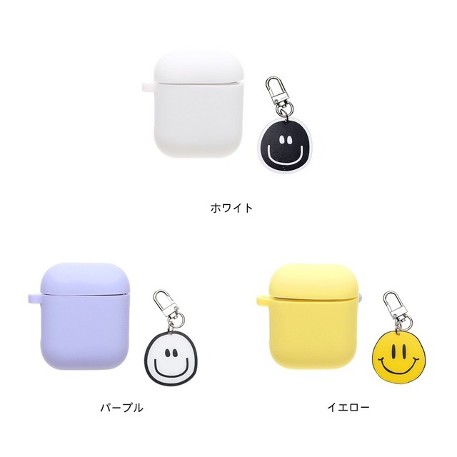 韓国 スマイル ニコちゃん Airpods ケースチェーン付 pro ケース