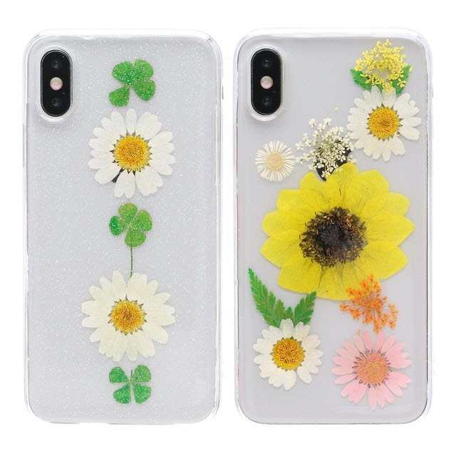 Iphonese2 ケース 韓国 クリア 透明 押し花 ドライフラワー クローバー ひまわり おしゃれ 個性的 かわいい お洒落 Iphone7 Iphone8 Iphoの通販はau Pay マーケット セレクトショップオンリーユー