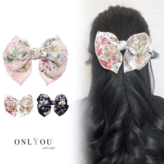 ヘアアクセサリー バレッタ ヘアピン ヘアレンジ 簡単 まとめ髪 ポイント レディース 女性 花柄リボンバレッタ Onlyou オンリーユーの通販はau Pay マーケット セレクトショップオンリーユー