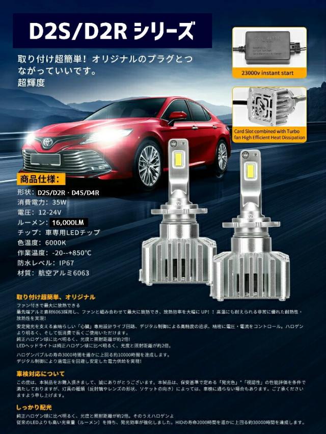 ＼大チャンス本日最終日／見逃厳禁の5時間12％OFF+5倍確定 D2S/D2R 業界初 無加工で純正HIDをLED化 (車種)アイシス【ISIS】H16.9 〜 H19.4年ANM.ZNM1#系 安心車種別設定 クラス最強LEDヘッドライト2個セット車検対応 6500k 16000LM 安価な類似品にご注意_7