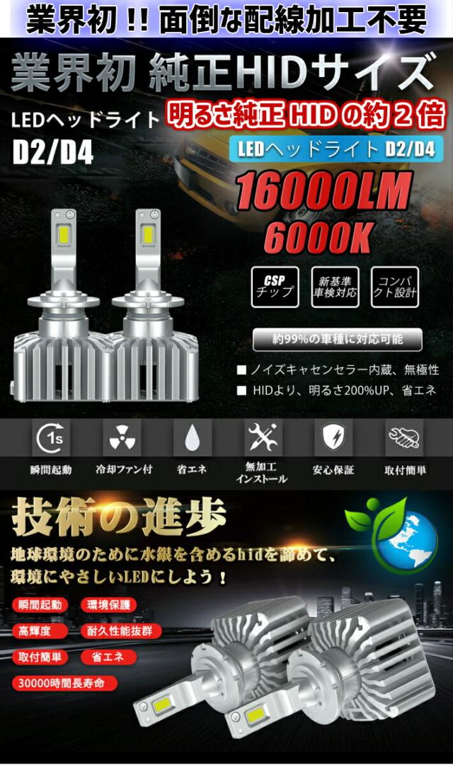 ＼大チャンス本日最終日／見逃厳禁の5時間12％OFF+5倍確定 D2S/D2R 業界初 無加工で純正HIDをLED化 (車種)アイシス【ISIS】H16.9 〜 H19.4年ANM.ZNM1#系 安心車種別設定 クラス最強LEDヘッドライト2個セット車検対応 6500k 16000LM 安価な類似品にご注意_1