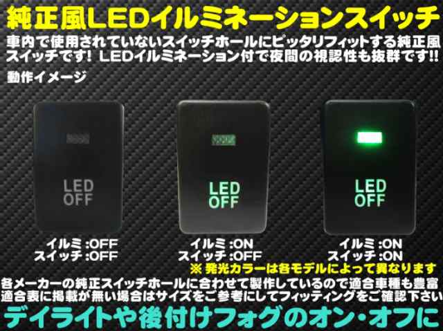 送料安い 純正風スイッチ トヨタaタイプ Ledイルミネーション機能搭載 グリーン 緑 発光 デイライト フォグランプ Ledテープ その他の通販はau Pay マーケット グラムインターナショナル