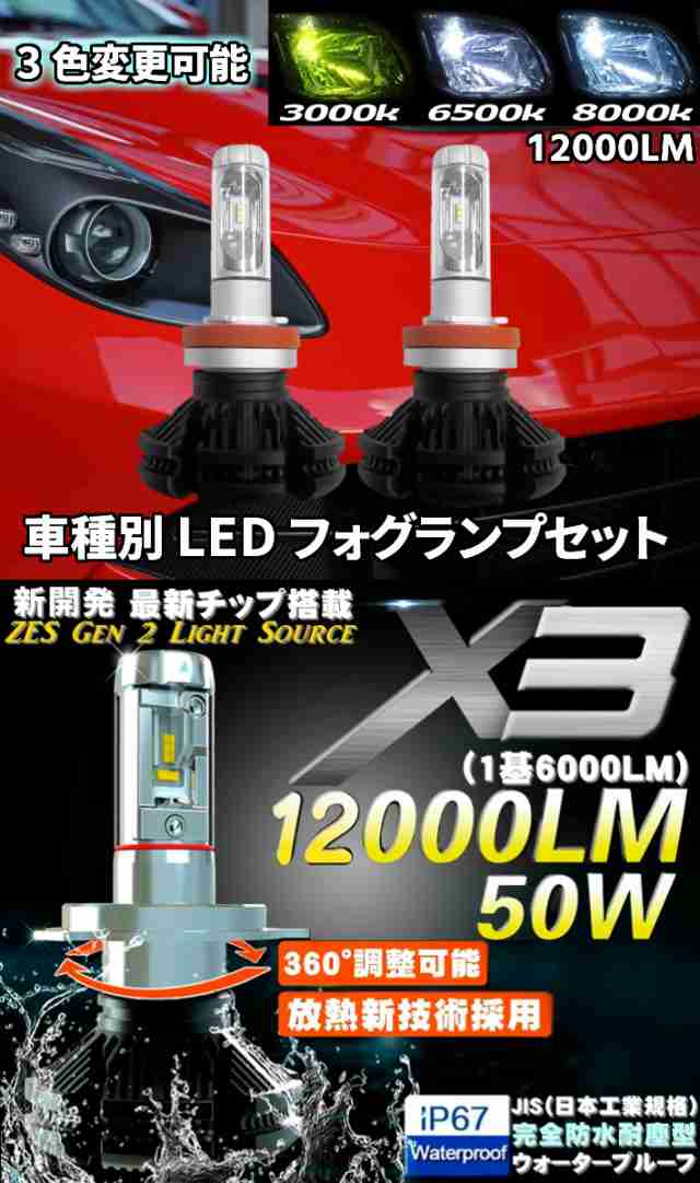 車種別 LED フォグランプ【 プレサージュ U31 H15.07〜H18.04 H8/H11