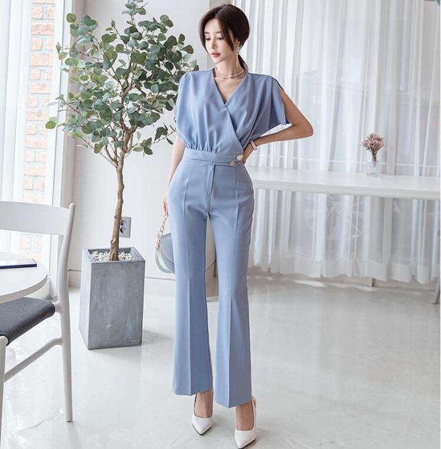 韓国風 セクシー 無地 半袖トップス 長パンツ パーティドレス お嬢様 通勤 Ol 結婚 二次会 愛用 S M L Xl カジュアル お呼ばれ 代30の通販はau Pay マーケット ヒナギクファッション