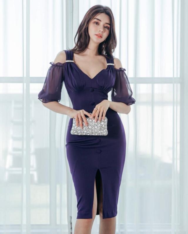 韓国風 新作 ロング丈ドレス セクシー 半袖ホルターネックｖネックワンピース タイトワンピース パーティドレス お嬢様 通勤 Ol 結婚 の通販はau Pay マーケット ヒナギクファッション