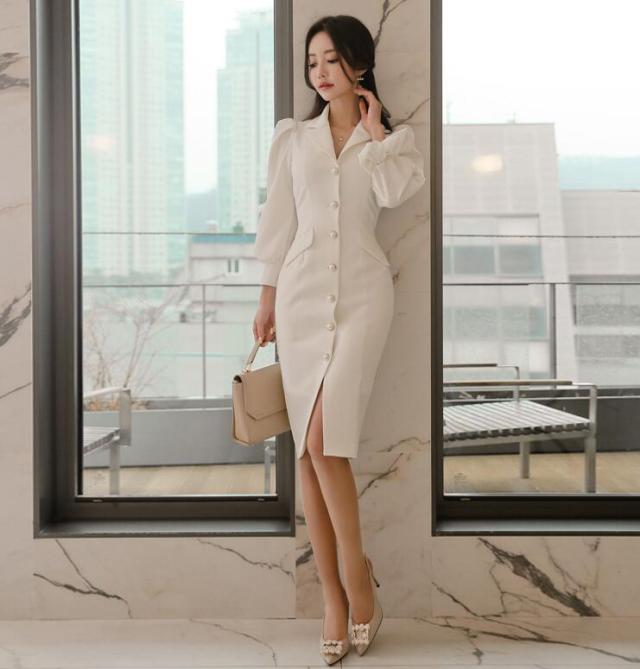 韓国風 新作chic ロング丈ドレス セクシー長袖ワンピース タイトワンピース パーティドレス お嬢様 通勤 Ol 結婚 二次会 愛用 女らしい の通販はau Pay マーケット ヒナギクファッション