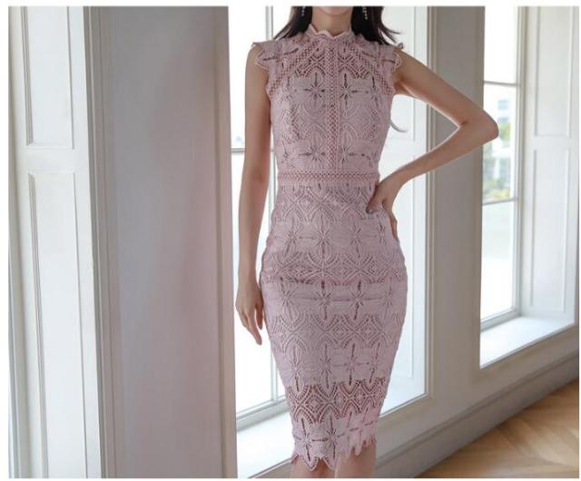 韓国風 新品 ミモレ丈ドレス セクシー ノースリーブ総レースワンピース タイトワンピース パーティドレス お嬢様 通勤 Ol 結婚 二の通販はau Pay マーケット ヒナギクファッション