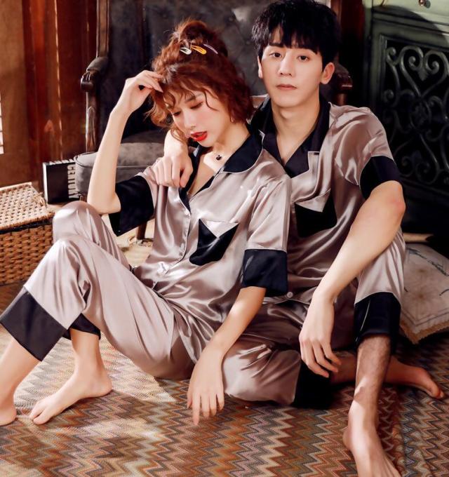 夏秋春人気 パジャマ レディース メンズ2点パジャマ ルームウェア 前開き 半袖ガウン 長パンツ シルク 上下セット ネグリジェ セクシー の通販はau Pay マーケット ヒナギクファッション