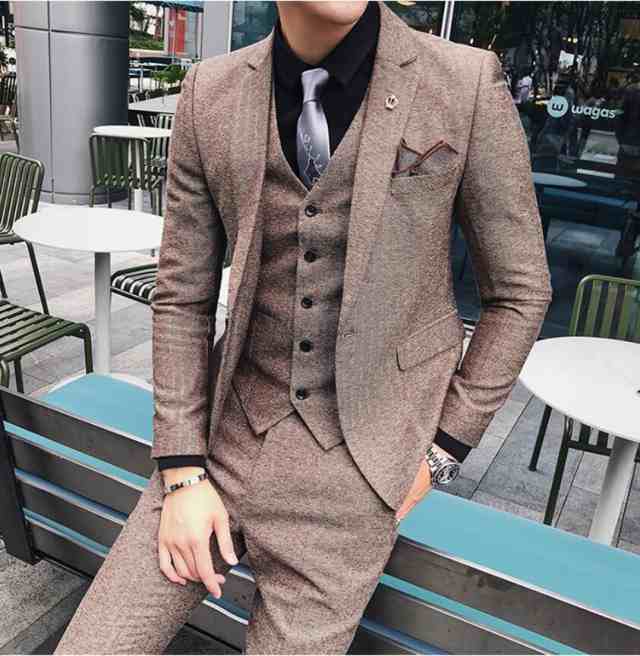3点セット ビジネススーツメンズ セットアップ 1つボタン スリムスーツ 紳士服入学式結婚式 二次会スーツ パンツ ベストの通販はau Pay マーケット ヒナギクファッション