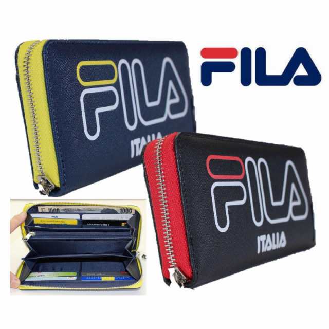 送料無料 Fila フィラ長財布 ファスナーがバイカラーになって可愛いラウンド型の通販はau Pay マーケット バッグや小物のannegee アンジー