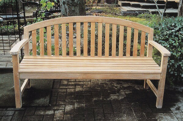 ベンチ 木製 屋外 おしゃれ ガーデンチェア ガーデンベンチ レインボーベンチ 1550×910×630mm 完成品 チーク ガーデン家具 ガーデンファニチャー 大型 高級 上質 上品  庭 【代引不可】の通販は