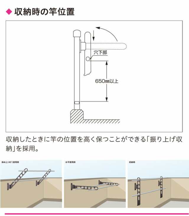 物干し 屋外 ベランダ 壁 壁掛け 物干し竿受け 物干し金物 物干金物