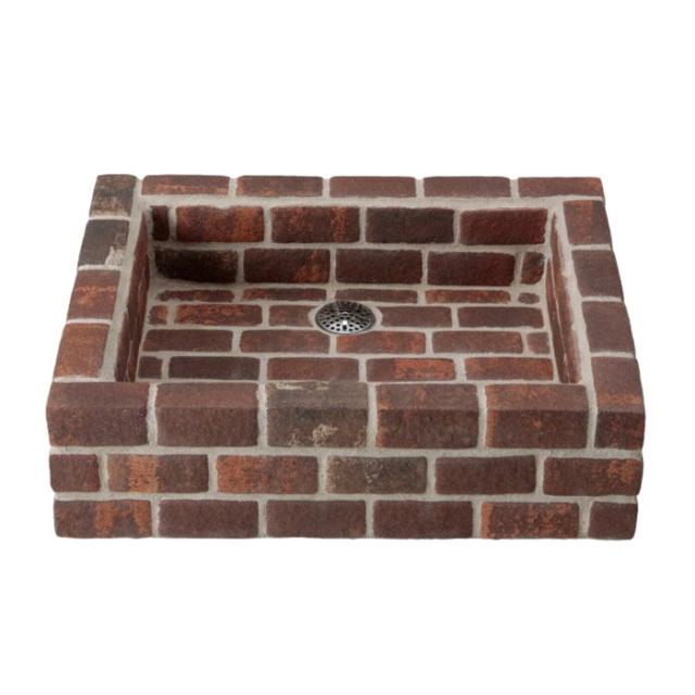 立水栓 パン ガーデンパン ガーデンパン ブリック ブラウン 手洗い鉢 立水栓 水栓柱に設置の通販は 43,558円