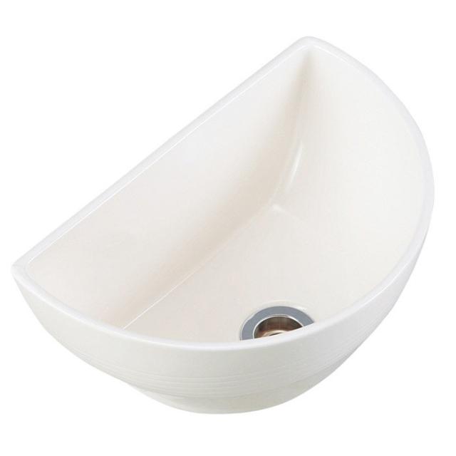 手洗い鉢　陶器　ボール　ボウル 手洗い器 クレセント リアリーホワイト （排水金具なし） 幅300×奥行180×高さ140ミリの通販は 21,505円