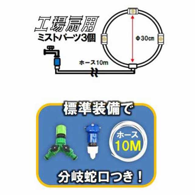 華麗 環流ドットコムミスト 工場扇 扇風機 60cm 換気扇 熱中症 対策 強力 送風 大型 霧 水滴 首振り 空調機 本体高さ 136 〜  154cm 建築 現場 土木