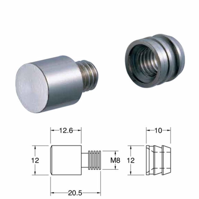 棚受け金具 おしゃれ 棚ダボ 12mm 男（オン） 100個単位 棚ダボ 12mm 女（メン） 200個単位 ニッケル 真鍮 セット品 YAMAICHI YJ-6 内装