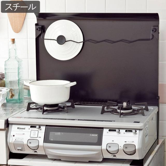 コンロカバー スチール 一般ガスコンロ用 60cm タイプ IK-10B ブラック 黒 幅595×奥行430×高さ50mm 1台単位 油跳ねガード ガスコンロ 鍋フタキャッチャー付 キッチン 台所の通販は 13,496円
