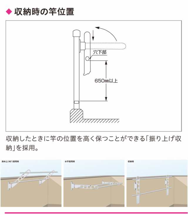 物干し 屋外 ベランダ 壁 壁掛け 物干し竿受け 物干し金物 物干金物