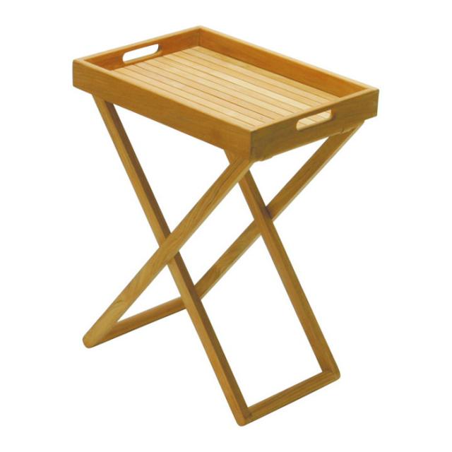 ガーデンテーブル 高級 チーク材 天然木 イスタナ トレースタンド 幅51×奥行36×高さ66.5cm 完成品 木製 チーク 屋外 トレー お盆 トレイスタンド ベランダ テラス アウトドア 庭 ガーデン 家具 テーブル おしゃれ 送料無料の通販は