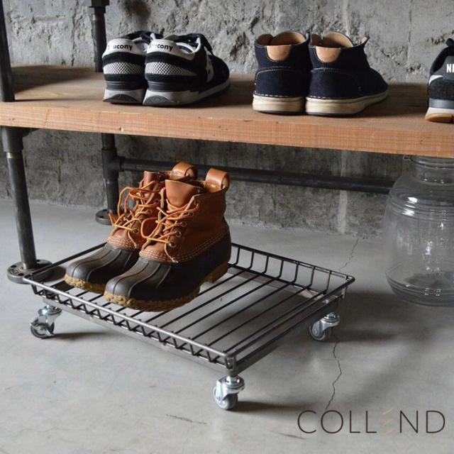 平台車 キャスター付 ストッパー付き ワイヤー トロリー COLLEND コレンド 幅302×奥行431×高さ111mm 1台単位 耐荷重50kg 組立式 屋内用 室内 運搬台車 荷役 運送 運搬 移動 荷物運搬 家庭用 キャスター付き 靴置き 隙間収納 【代金引換不可】の通販は 5,005円