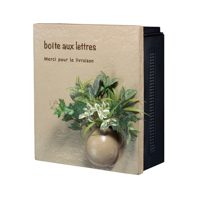 ポスト 郵便受け 壁掛け郵便ポスト デザインポスト クーリエ ポット ボトムポット ブラウン 左扉 ダイヤル鍵付きの通販は